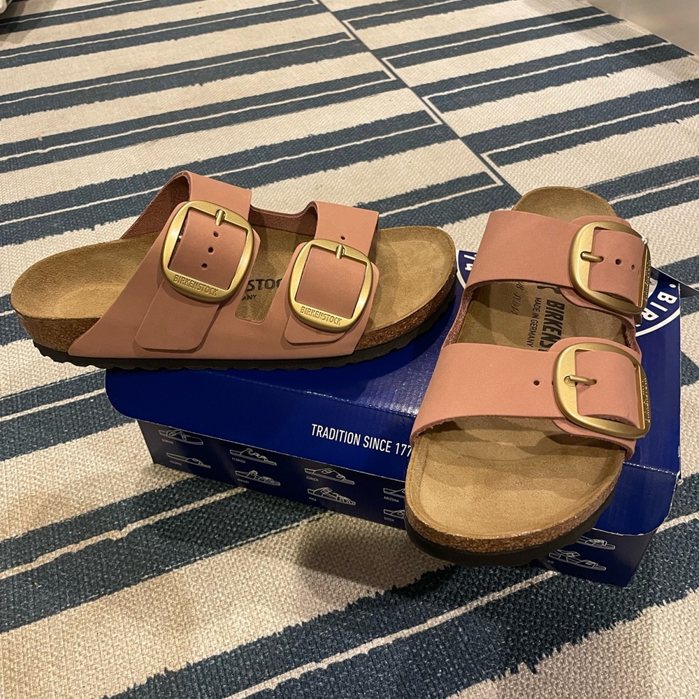 Birkenstock Pink Sandals Big Buckle Design- Summer Collection